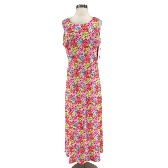 Hilo Hattie Dresses & Skirts - Hilo Hattie Maxi Dress Pink Floral Sleeveless Lightweight New Size Large